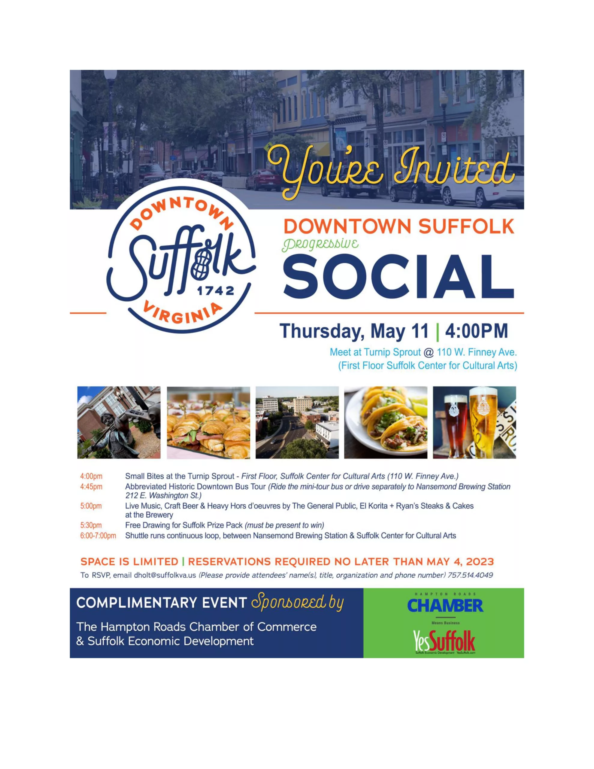 You’re Invited to the Downtown Suffolk Progressive Social!