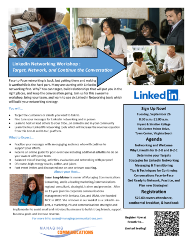 LinkedIn Networking Workshop: Target, Network, and Continue the Conversation