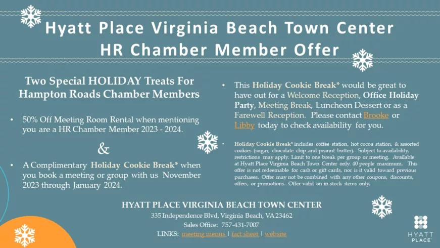 Hyatt Place Virginia Beach Town Center Chamber Member Offer