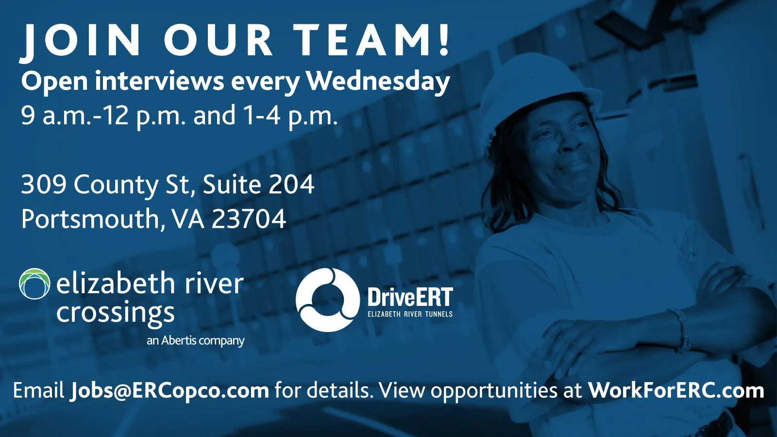 Open Interviews for jobs at Elizabeth River Crossings!