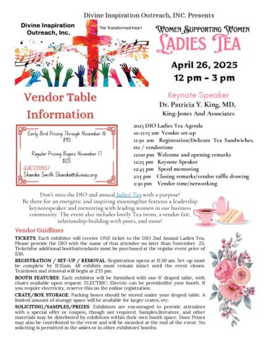 2nd Annual Ladies Tea Sponsorship Opportunities