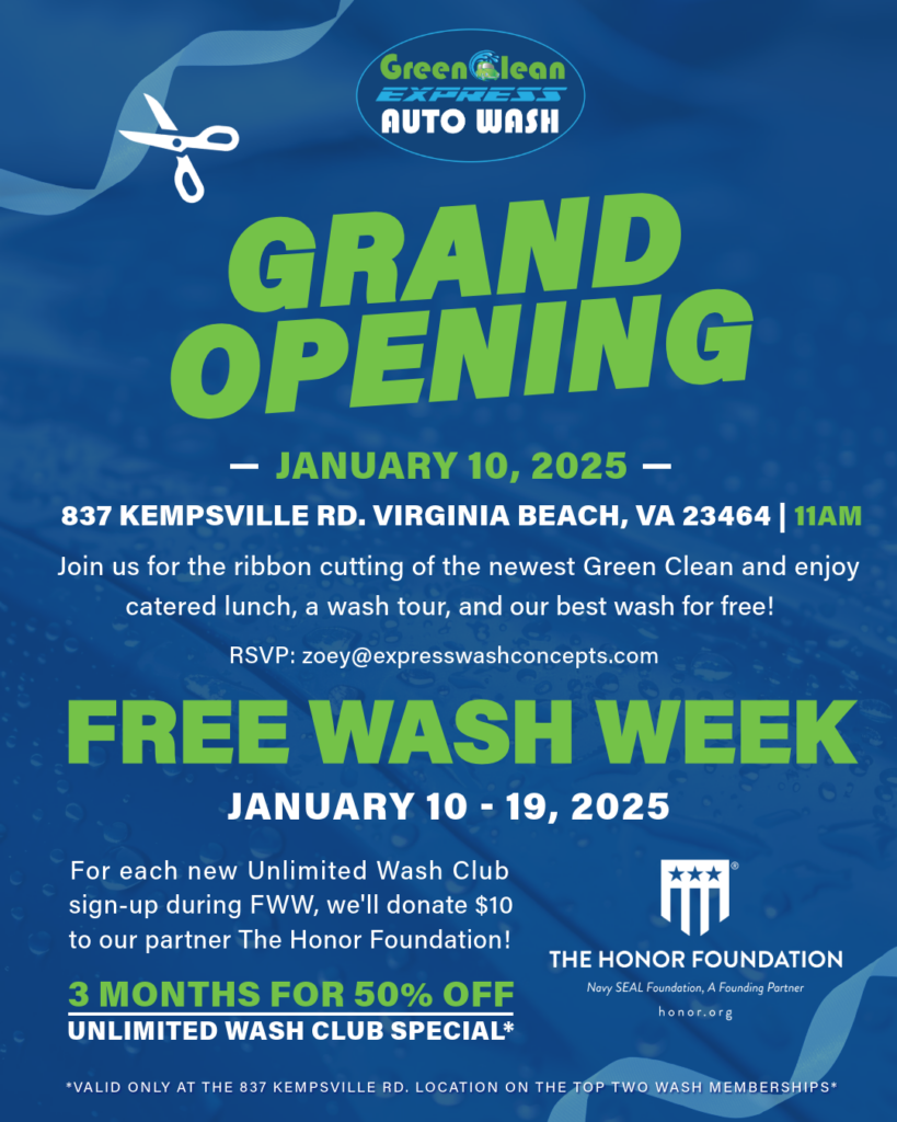 Green Clean Express Auto Wash Sparkles into Virginia Beach with Grand Opening Celebration!