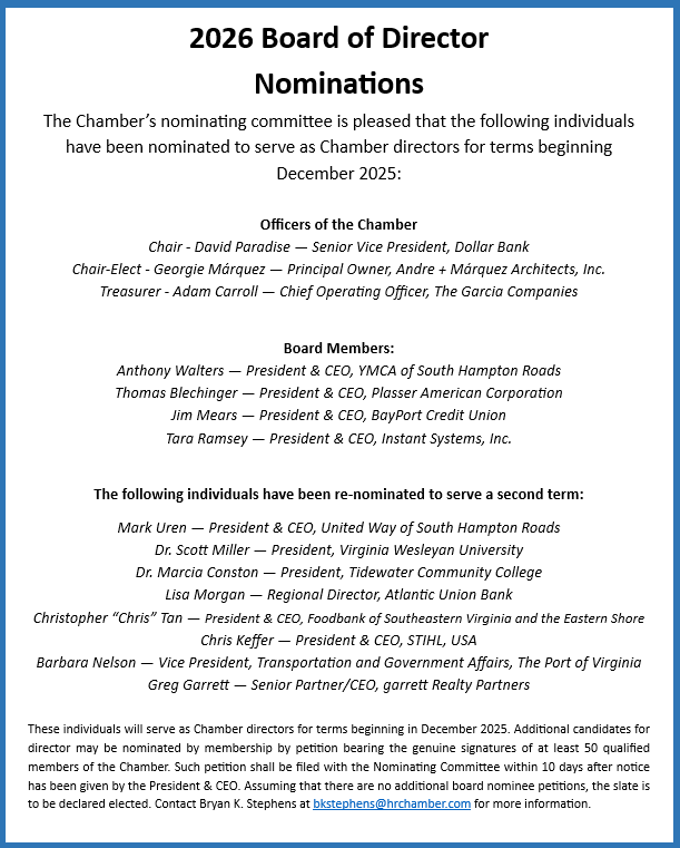 2026 Chamber Board of Director Nominations